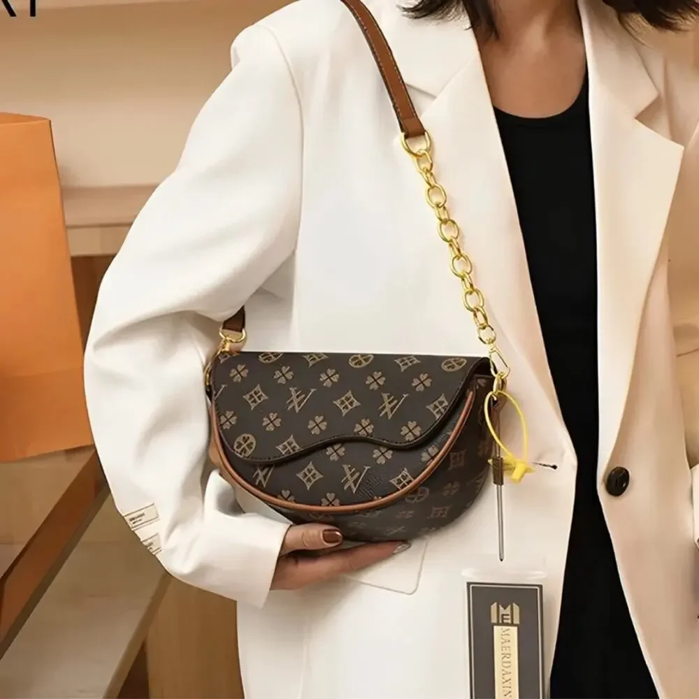 Designer Brown Monogram ShoulderCrossbody Bag - Picture 3 of 5
